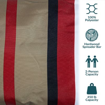 Image showing  Large 2-Person Quilted Outdoor Hammock - Awning Stripe