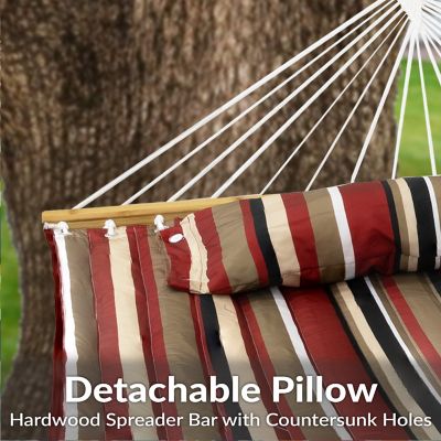 Image showing  Large 2-Person Quilted Outdoor Hammock - Awning Stripe