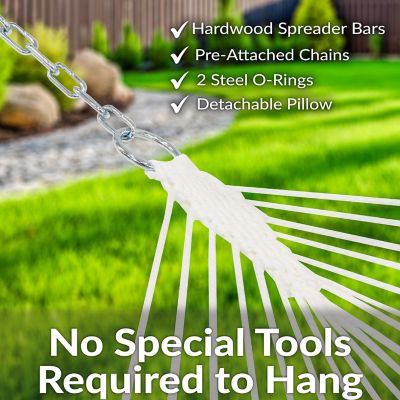 Image showing  Large 2-Person Quilted Outdoor Hammock - Awning Stripe