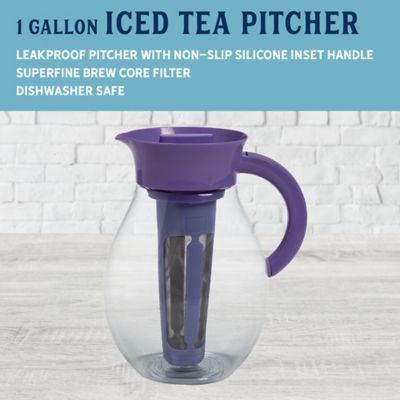 Image showing 5 th Country Living 1 Gallon IcedTea Pitcher Lilac Brew and Serve