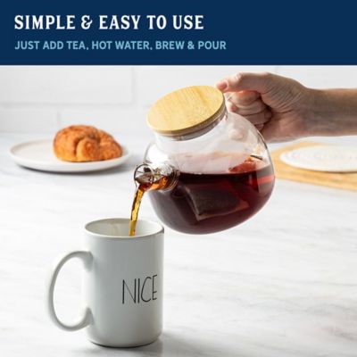 Image showing  34 oz. B. Glass Teapot with Bamboo Lid