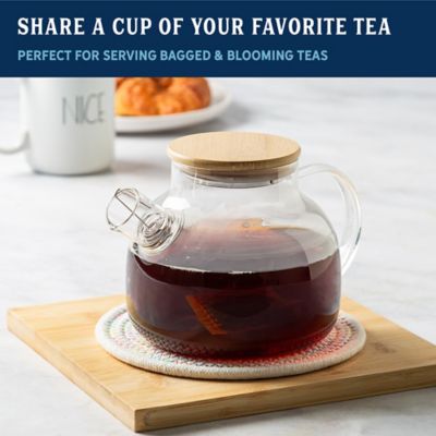 Image showing  34 oz. B. Glass Teapot with Bamboo Lid