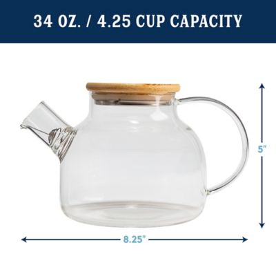 Image showing  34 oz. B. Glass Teapot with Bamboo Lid