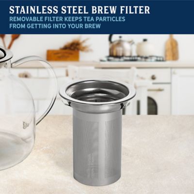 Image showing  34 oz. B. Glass Teapot with Stainless Steel Infuser and Lid