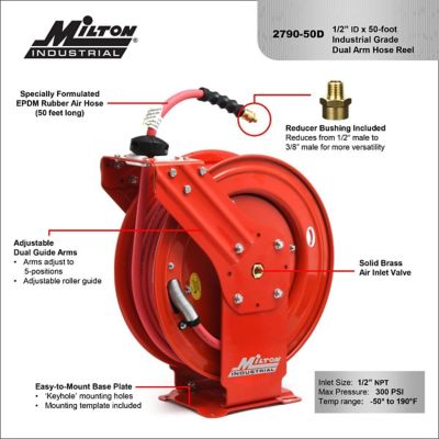 Image showing  1/2 in. x 50 ft. Industrial Hose Reel