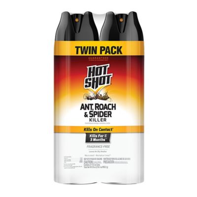 Hot Shot Ant, Roach And Spider Killer 2-17.5 Ounce Aerosol Cans, Unscented, Twin Pack