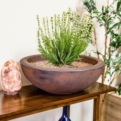 Image showing  20.75 in Percival Round Polyresin Planter - Rust, 2 pk.