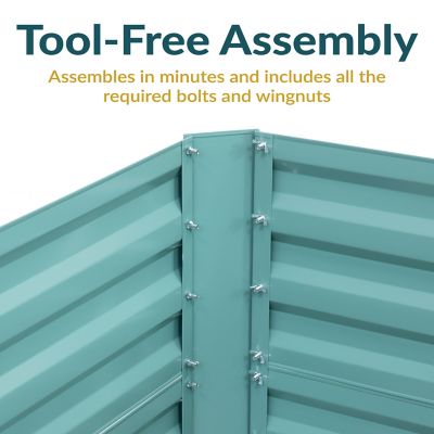 Image showing  Rectangle Steel Raised Planter Bed - 4 x 2 x 2 ft., Green