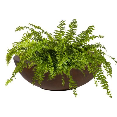 Image showing  20.75 in Percival Round Polyresin Outdoor Planter - Rust