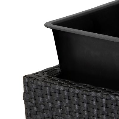 Image showing 6 th Sunnydaze Decor 3-Section Wicker Raised Planter - Black