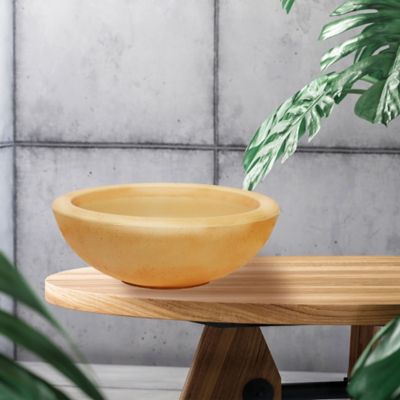 Image showing 8 th Sunnydaze Decor 20.75 in Percival Round Polyresin Outdoor Planter - Sand