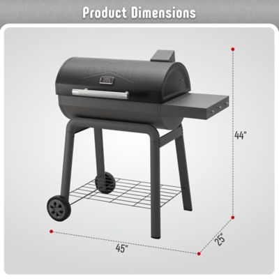Image showing  30 in. Heavy Duty Outdoor BBQ Charcoal Grill with Side Table & 647 sq. in. Cooking Area