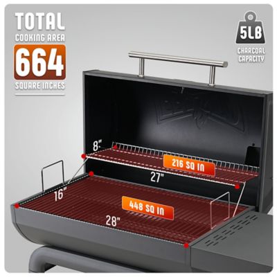 Image showing  30 in. Heavy Duty Outdoor BBQ Charcoal Grill with Side Table & 647 sq. in. Cooking Area