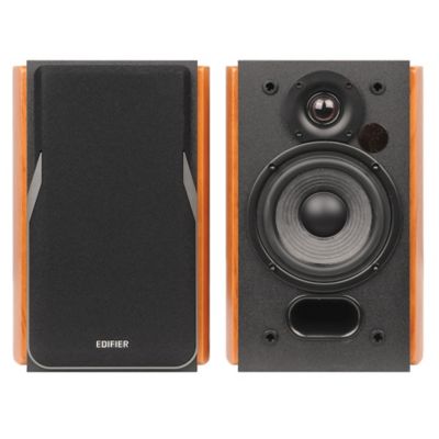 Image showing  42-Watt Continuous-Power Amplified Bluetooth Professional Bookshelf Speakers with Remote, R1380DB, 2 ct. (Brown)