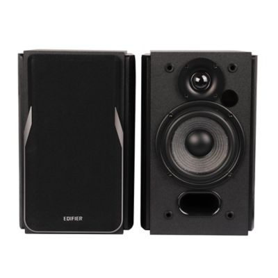 Image showing  42-Watt Continuous-Power Amplified Bluetooth Professional Bookshelf Speakers with Remote, R1380DB, 2 ct. (Black)
