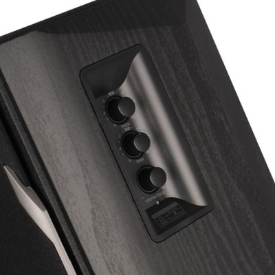 Image showing  42-Watt Continuous-Power Amplified Bluetooth Professional Bookshelf Speakers with Remote, R1380DB, 2 ct. (Black)