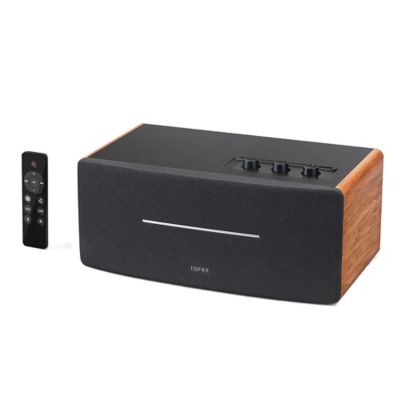 Image showing  D12 Desktop 70-Watt Continuous-Power Bluetooth Amplified Integrated Stereo Speaker with Remote (Brown)