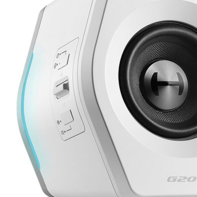 Image showing  Hecate G2000 32-Watt-Peak Bluetooth Subwoofer Stereo Speakers (White)