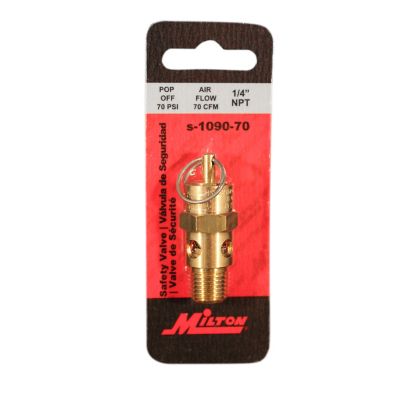 Image showing  1/4 in. MNPT ASME Safety Valve - 70 PSI Pop off Pressure