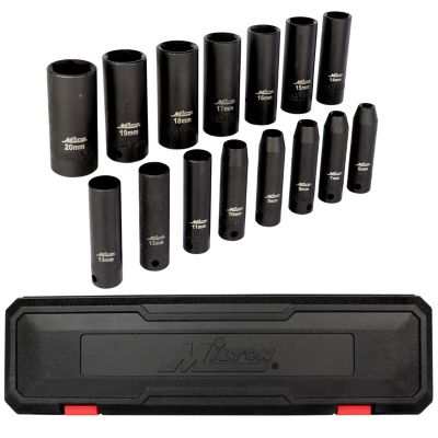 Image showing  3/8 in. Drive Deep 6-20 Metric Impact Socket Set (15-Piece)