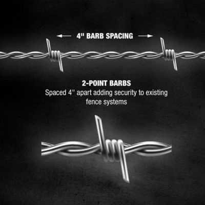 Image showing  1320 ft. 12-1/2 Gauge Galvanized Steel 2-Point Barbed Wire