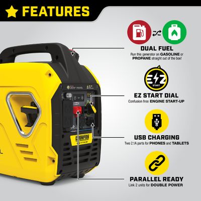 Image showing  2500-Watt Dual Fuel Ultralight Portable Inverter Generator with Quiet Technology and CO Shield