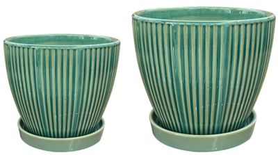 BDS Ribbed Planter- Green