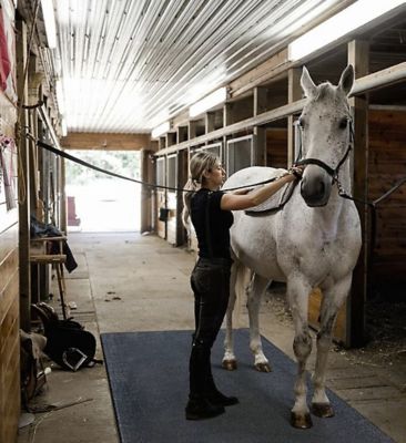 Image showing  US Rubber Black 4 ft. X 4 ft. 12mm. Rubber Horse Stable Stall, Gym, Garage, Workshop Mat