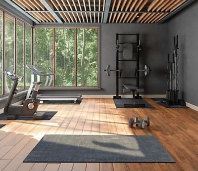 Image showing 5 th US Rubber Recycling US Rubber Black 4 ft. X 4 ft. 12mm. Rubber Horse Stable Stall, Gym, Garage, Workshop Mat