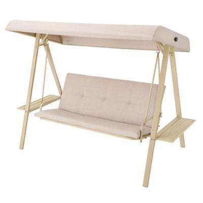 Red Shed 3-Person Patio Swing with Cushion and Canopy, 600 lb.