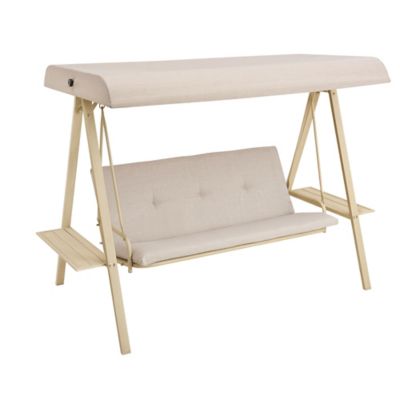 Image showing  3-Person Patio Swing with Cushion and Canopy, 600 lb.