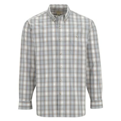 Blue Mountain Men's Plaid Poplin Long-Sleeve Button-Down Shirt