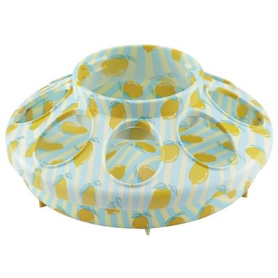 ImPECKables Plastic Poultry Feeder Base, Striped Lemon