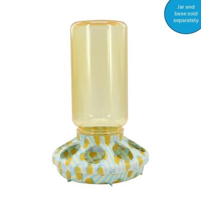 Image showing  Plastic Poultry Feeder Base, Striped Lemon