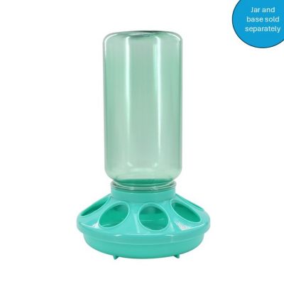 Image showing  1 qt. Transparent Plastic Poultry Jar Feeder/Waterer, Apple Green
