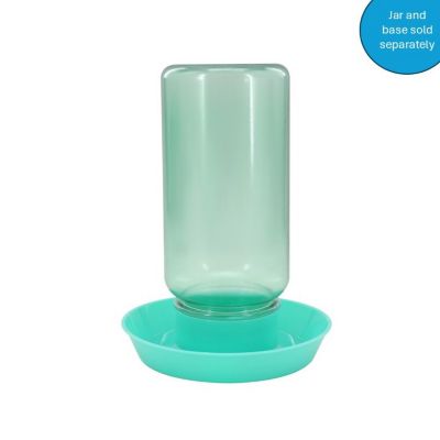 Image showing  1 qt. Transparent Plastic Poultry Jar Feeder/Waterer, Apple Green