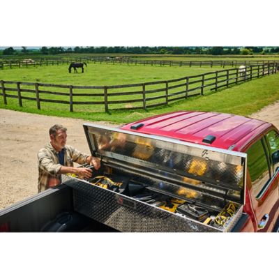 Image showing 8 th Tractor Supply 10.7 cu. ft. Aluminum Standard-Profile Deep Crossover Truck Tool Box for Full-Size Trucks, 70 in., Brite Aluminum