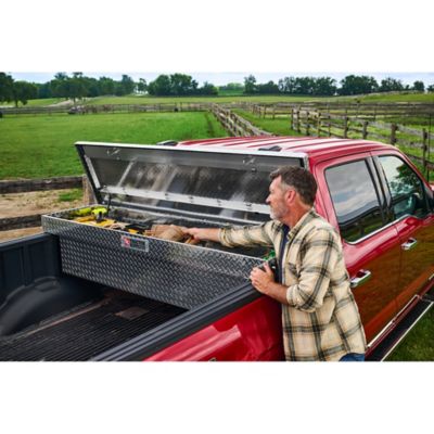 Image showing 8 th Tractor Supply 10 cu. ft. Aluminum Standard-Profile Crossover Truck Tool Box for Full-Size Trucks, 70 in., Brite Aluminum