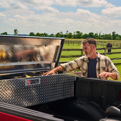 Image showing  8.4 cu. ft. Aluminum Low-Profile Crossover Truck Tool Box for Full-Size Trucks, 70 in., Brite Aluminum