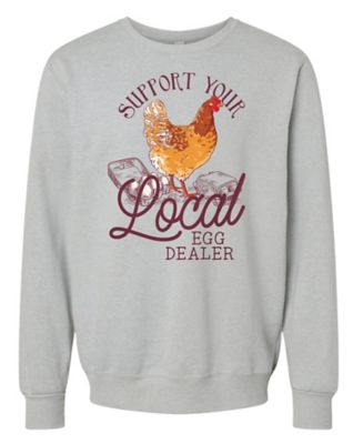 Lost Creek Women's Crewneck Chicken Graphic Sweatshirt, M,Light