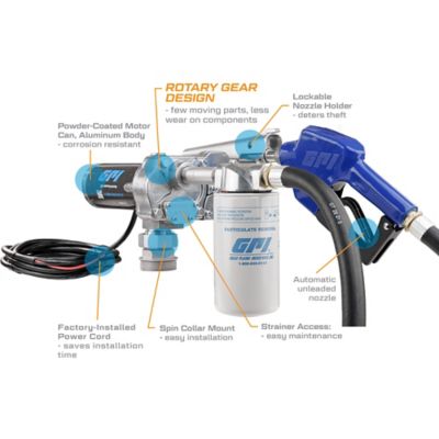 Image showing  15 GPM 12V Fuel Transfer Pump, Automatic Nozzle with Filter