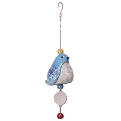 Image showing  17 in. Ceramic Bird Wind Chime, Blue