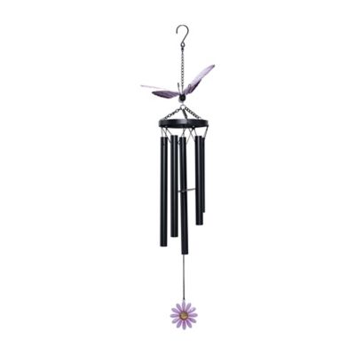 Image showing  31.5 in. Metal Butterfly Wind Chime, Purple