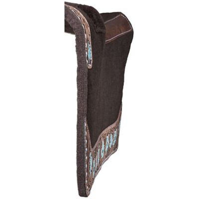 Image showing 1 th Tough1 Floral Tooled Contour Felt Saddle Pad