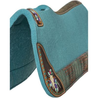 Image showing  Hand Painted Steer Skull Saddle Pad