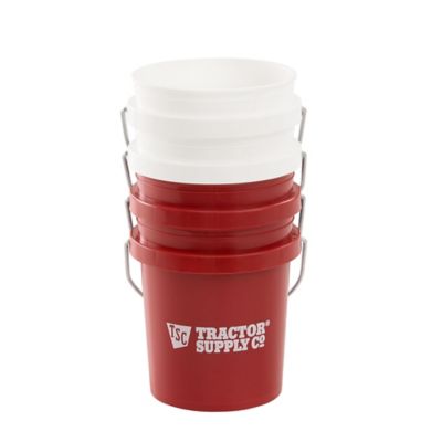 Image showing  Mini Buckets, White and Red, 4 pk.