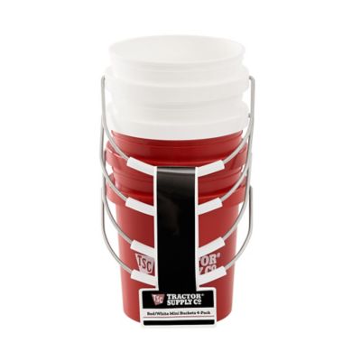 Image showing  Mini Buckets, White and Red, 4 pk.