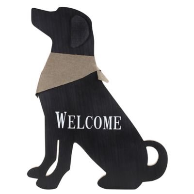 Image showing  Double-Sided Wooden Dog Welcome Sign, 28 in.