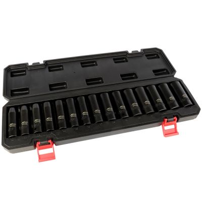 Image showing  1/2 in. Drive Deep 10-24 mm Metric Impact Socket Set (15-Piece)