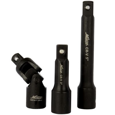 Image showing  1/2 in. Drive Shallow 11-30 mm Metric Impact Socket Set with Universal Joint and Extension Bars (17-Piece)